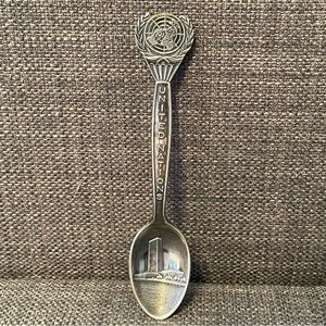 VTG 1950s NYC UNITED NATIONS 4" Silverplate SOUVENIR SPOON TH MARTHINSEN NORWAY